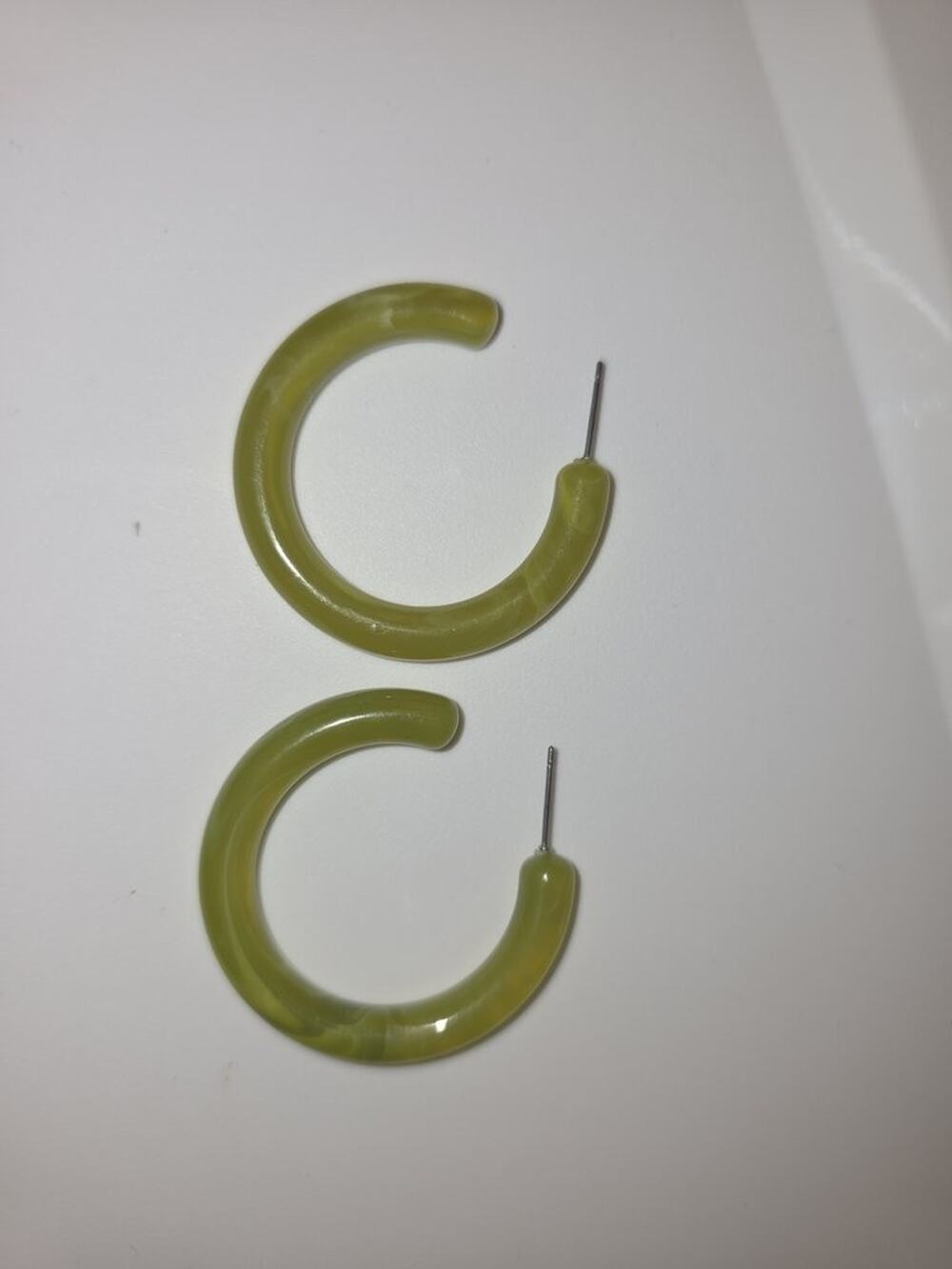 Vintage Style Plastic Hoop Earrings
